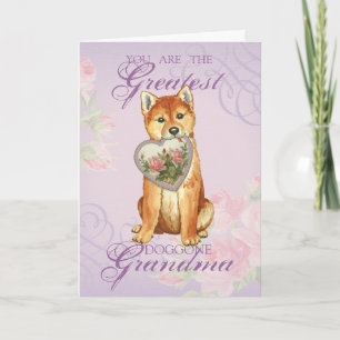 Shiba Inu Heart Grandma Card