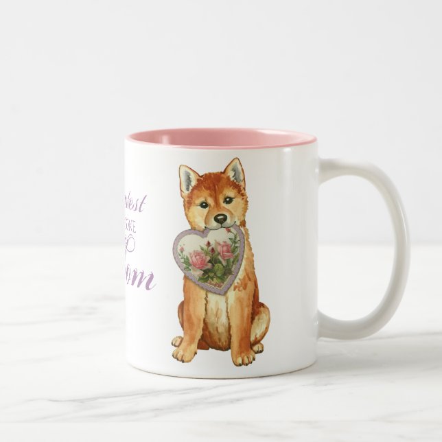 Shiba Inu Heart Mum Two-Tone Coffee Mug (Right)