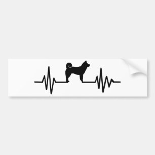 Shiba inu heartbeat bumper sticker
