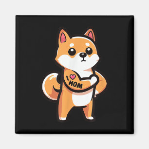Shiba Inu I Love Mum Funny Dog Tattoo Magnet