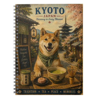 Shiba Inu in Kyoto Vintage Travel Art Notebook