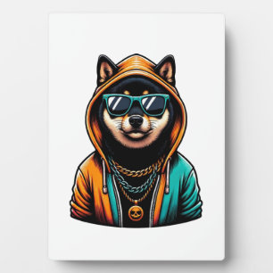 Shiba Inu in Streetwear Hoodie Plaque
