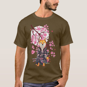 Shiba Inu Japanese Aesthetic Sakura Cherry Bloss T-Shirt