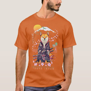 Shiba Inu  Japanese Aesthetic  Sakura Cherry Bloss T-Shirt