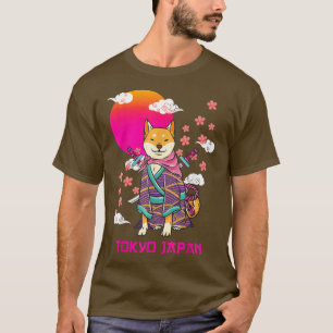 Shiba Inu Japanese Aesthetic Sakura Cherry Blossom T-Shirt