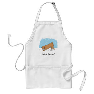 Shiba Inu Let it Snow Dog Holiday Standard Apron