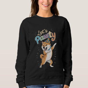 Shiba Inu Let's Pawty Birthday Party Dog Lover Sweatshirt