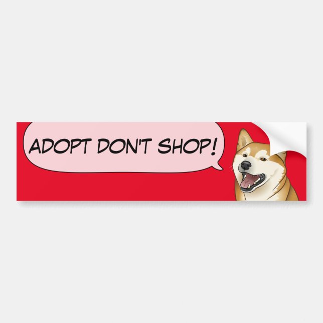 Shiba Inu Love Adopt a Shelter Dog! Sticker (Front)