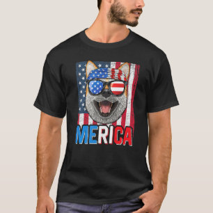Shiba Inu Merica 4th Of July Dog American Puppy Pa T-Shirt