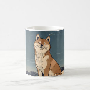 Shiba Inu Moonlight Coffee Mug – Ukiyo-e Style