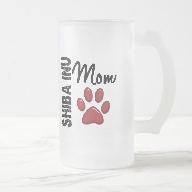 Shiba Inu Mum 2 Frosted Glass Beer Mug (Right)