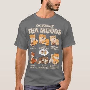 Shiba Inu My Bubble Tea Moods Dog And Tea Lovers F T-Shirt