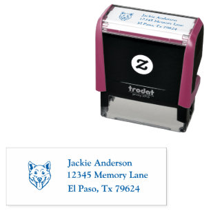 SHIBA INU   Name & Return Address Self-inking Stamp