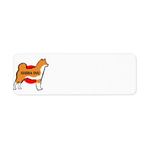 shiba inu name silhouette on Japan-flag red