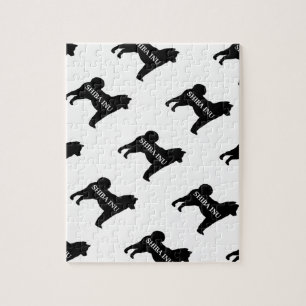 Shiba Inu name silo black Jigsaw Puzzle
