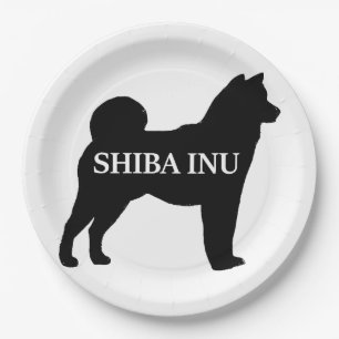 Shiba Inu name silo black Paper Plate