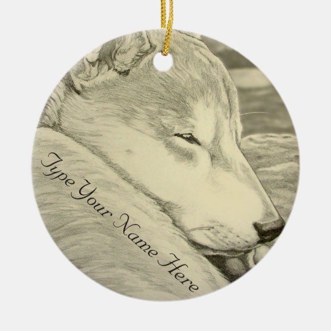 Shiba Inu Ornament Personalised Dog Art Decoration (Front)