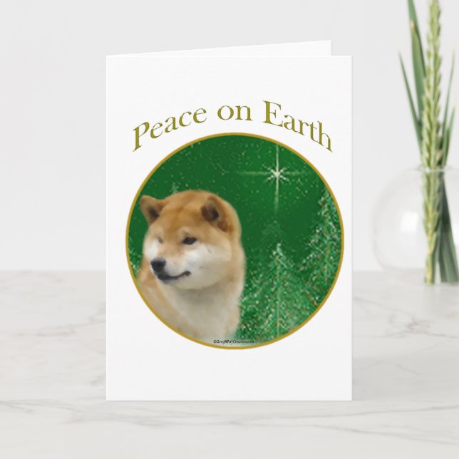 Shiba Inu Peace Holiday Card (Front)