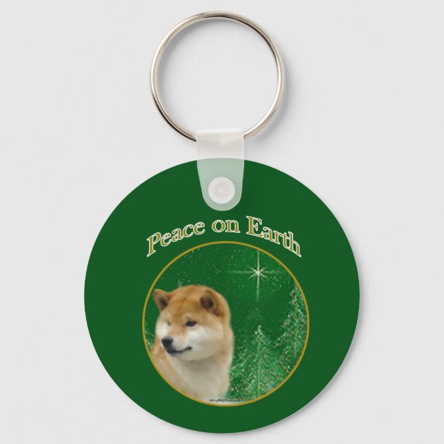 Shiba Inu Peace Key Ring (Front)
