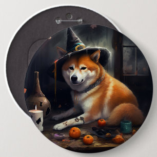 Shiba Inu Pumpkins Halloween Scary 6 Cm Round Badge