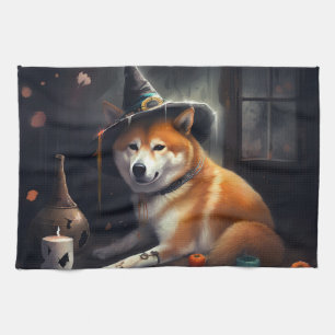 Shiba Inu Pumpkins Halloween Scary Tea Towel