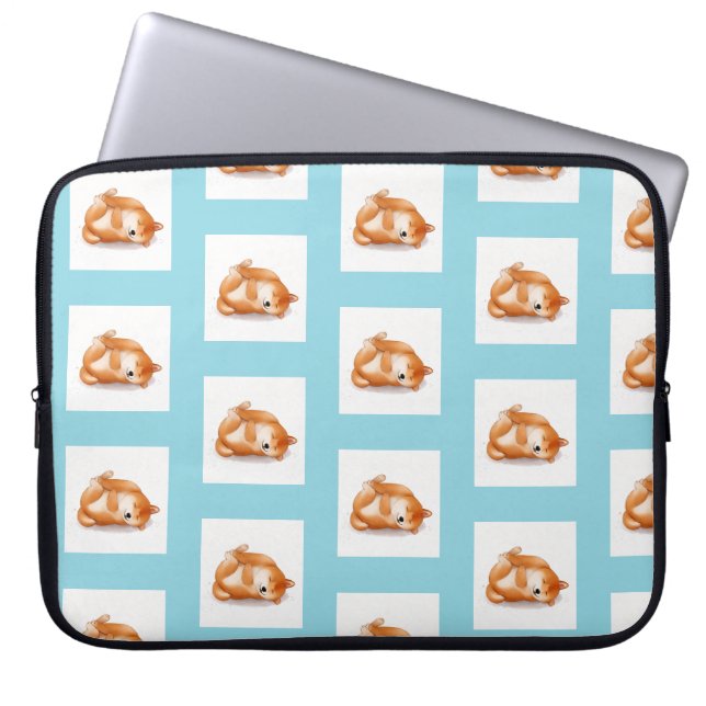 shiba inu puppies on the back pattern laptop case (Front)