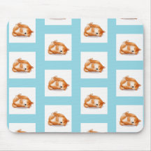 shiba inu puppies on the back pattern mouse pad