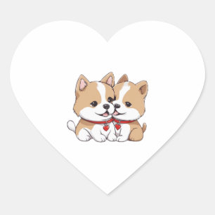 shiba inu puppy Classic T-Shirt Heart Sticker