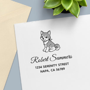 Shiba Inu Puppy Dog Address Self-inking Stamp