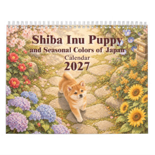 Shiba Inu Puppy & Seasonal Colors of Japan 2027 Calendar