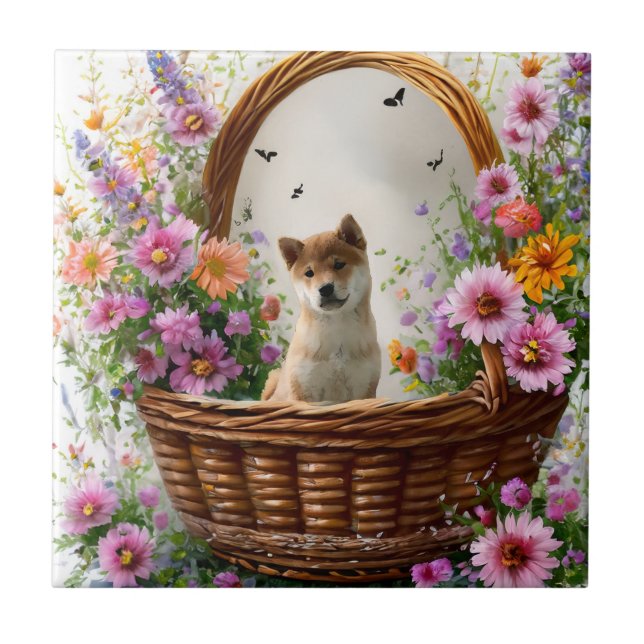 Shiba Inu Puppy Tile (Front)