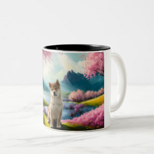 Shiba Inu Puppy Two-Tone Coffee Mug