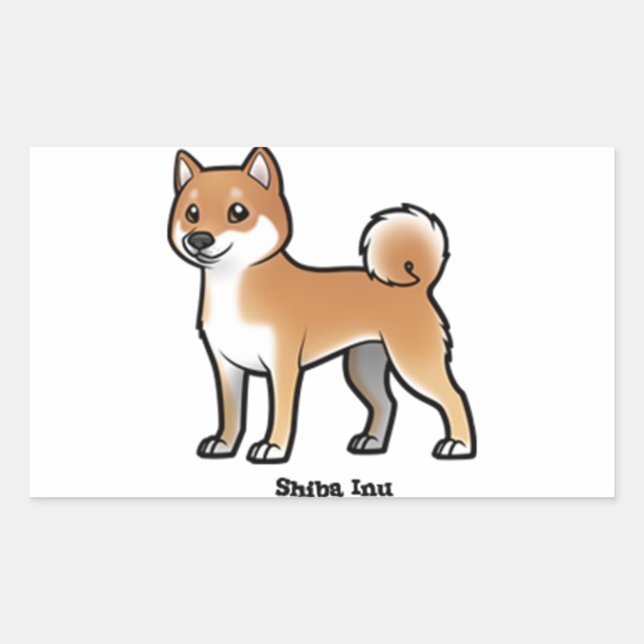 shiba inu rectangular sticker (Front)