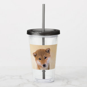 Shiba Inu (Red) Painting - Original Dog Art Acrylic Tumbler