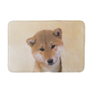 Shiba Inu (Red) Painting - Original Dog Art Bath Mat