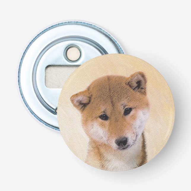 Shiba Inu (Red) Painting - Original Dog Art Bottle Opener (Front)