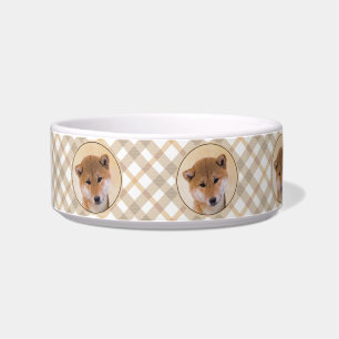 Shiba Inu (Red) Painting - Original Dog Art Bowl