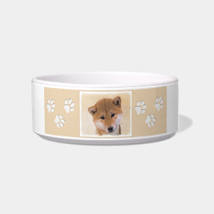 Shiba Inu (Red) Painting - Original Dog Art Bowl