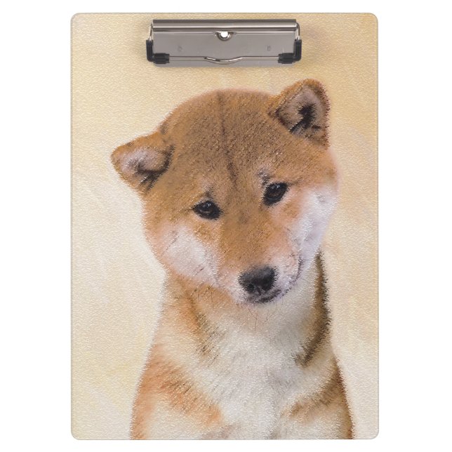 Shiba Inu (Red) Painting - Original Dog Art Clipboard (Front)