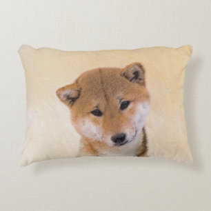 Shiba Inu (Red) Painting - Original Dog Art Decorative Cushion