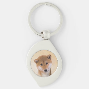 Shiba Inu (Red) Painting - Original Dog Art Key Ring