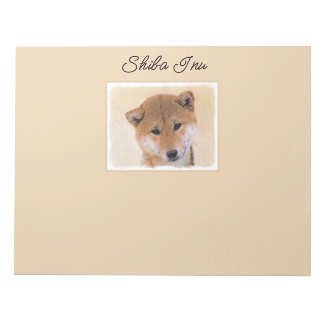 Shiba Inu (Red) Painting - Original Dog Art Notepa Notepad (Front)