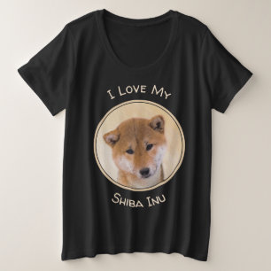 Shiba Inu (Red) Painting - Original Dog Art Plus Size T-Shirt