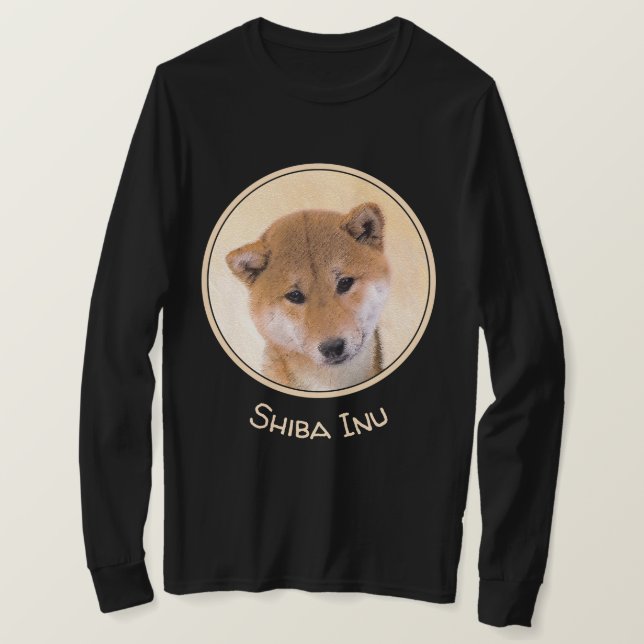 Shiba Inu (Red) Painting - Original Dog Art T-Shirt (Design Front)