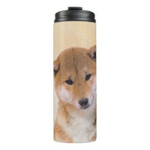 Shiba Inu (Red) Painting - Original Dog Art Thermal Tumbler