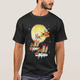 Shiba Inu Reindeer Santa Claus Christmas Xmas Paja T-Shirt
