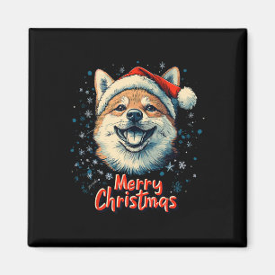 Shiba Inu Santa Hat Merry Christmas Xmas Dog Lover Magnet
