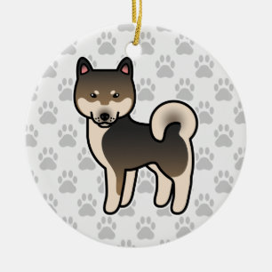 Shiba Inu Sesame Ceramic Tree Decoration