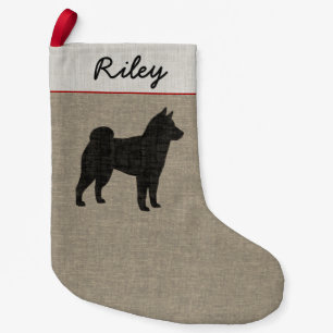 Shiba Inu Silhouette Personalised Dog Breed Xmas Small Christmas Stocking