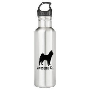 Shiba Inu Silhouette with Custom Text 710 Ml Water Bottle